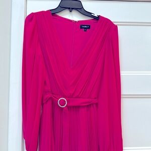 Midi Laura V Hot Pink Dress